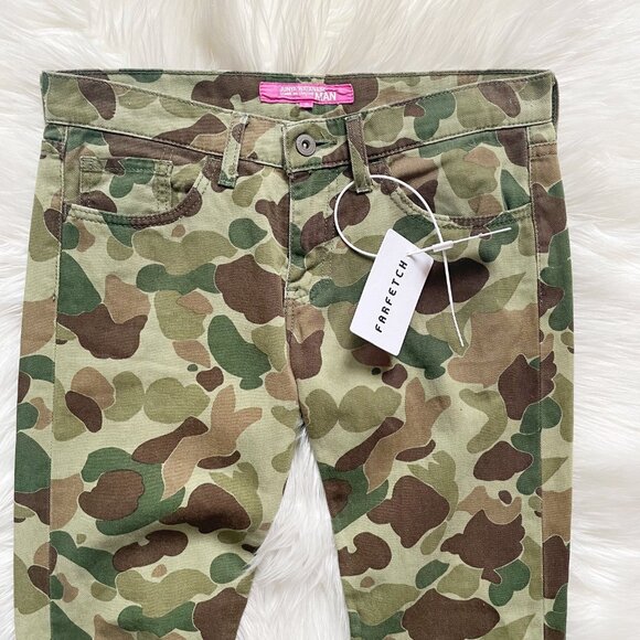 VTG Junya Watanabe Comme des Garçons Army Khaki Green Camo Cotton Slim Pants - Picture 2 of 8